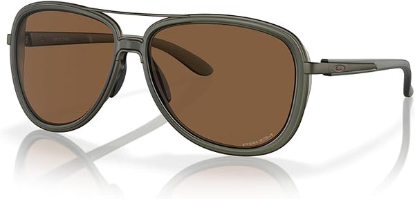 OAKLEY WOMEN'S SPLIT TIME AVIATOR SUNGLASSES, MATTE OLIVE INK/PRIZM BRONZE, OO4129 58