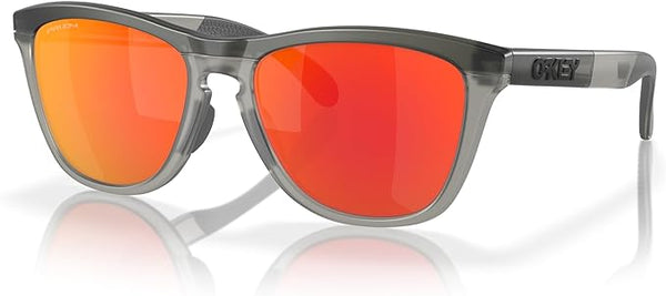 OAKLEY FROGSKINS RANGE LOW BRIDGE FIT ROUND SUNGLASSES, MATTE GREY SMOKE/GREY IN/PRIZM RUBY,OO9284A  55