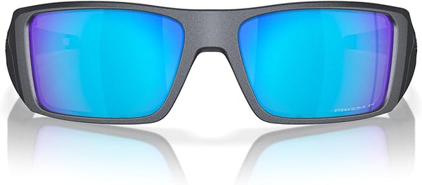 OAKLEY MEN'S HELIOSTAT RECTANGULAR SUNGLASSES, BLUE STEEL/PRIZM SAPPHIRE POLARIZED, OO9231 61