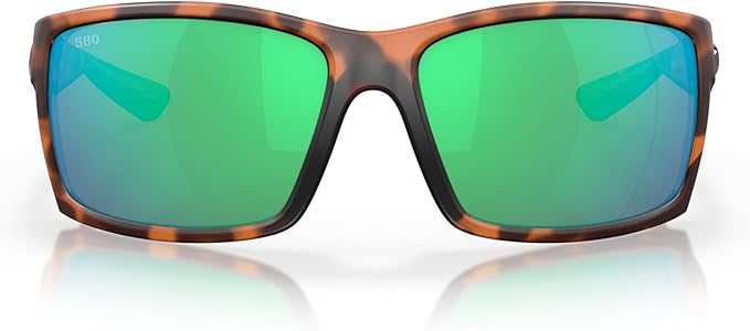 COSTA DEL MAR MAN SUNGLASSES RETRO TORTOISE FRAME, GREEN MIRROR LENSES, 64