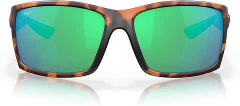 COSTA DEL MAR MAN SUNGLASSES RETRO TORTOISE FRAME, GREEN MIRROR LENSES, 64