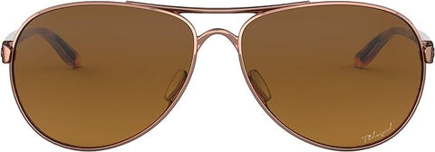 OAKLEY WOMEN'S FEEDBACK AVIATOR SUNGLASSES, ROSE GOLD/BROWN GRADIENT POLARIZED, OO4079 59