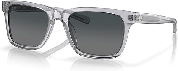 COSTA DEL MAR MAN SUNGLASSES SHINY LIGHT CRYSTAL GRAY FRAME, GRAY GRADIENT LENSES, 55