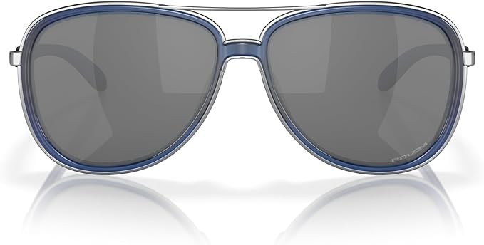 OAKLEY WOMEN'S SPLIT TIME AVIATOR SUNGLASSES, MATTE TRANSPARENT BLUE/PRIZM BLACK, OO4129 58