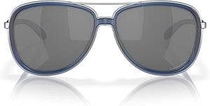 OAKLEY WOMEN'S SPLIT TIME AVIATOR SUNGLASSES, MATTE TRANSPARENT BLUE/PRIZM BLACK, OO4129 58