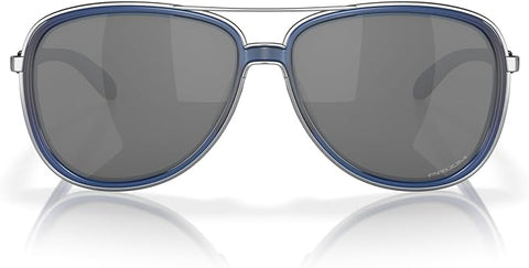 OAKLEY WOMEN'S SPLIT TIME AVIATOR SUNGLASSES, MATTE TRANSPARENT BLUE/PRIZM BLACK, OO4129 58