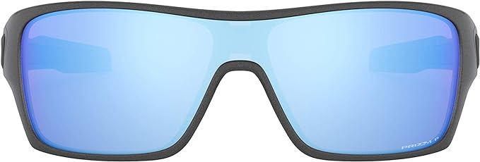 OAKLEY MEN'S TURBINE ROTOR RECTANGULAR SUNGLASSES, STEEL/PRIZM DEEP WATER POLARIZED, OO9307 32