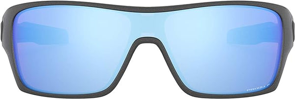 OAKLEY MEN'S TURBINE ROTOR RECTANGULAR SUNGLASSES, STEEL/PRIZM DEEP WATER POLARIZED, OO9307 32