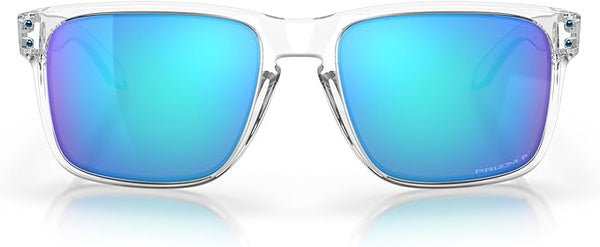 OAKLEY MEN'S HOLBROOK XL SQUARE SUNGLASSES, POLISHED CLEAR/PRIZM SAPPHIRE IRIDIUM POLARIZED, OO9417 59