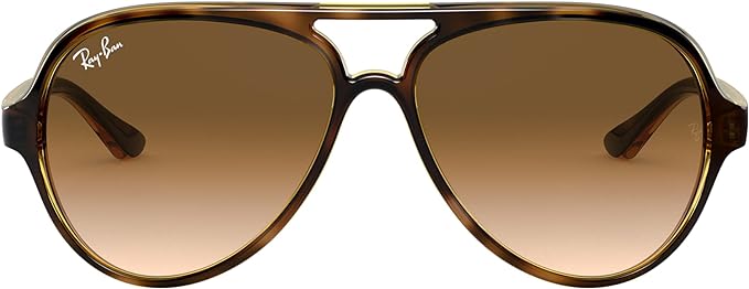 RAY-BAN CATS 5000 AVIATOR SUNGLASSES, LIGHT HAVANA/CLEAR GRADIENT BROWN, RB4125 59