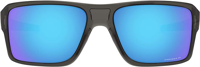 OAKLEY MEN'S DOUBLE EDGE RECTANGULAR SUNGLASSES, GREY SMOKE/PRIZM SAPPHIRE IRIDIUM POLARIZED, OO9380 66