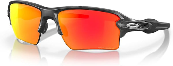 OAKLEY MEN'S FLAK 2.0 XL RECTANGULAR SUNGLASSES, MATTE BLACK CAMO/PRIZM RUBY, OO9188 59