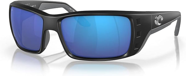 COSTA DEL MAR MAN SUNGLASSES MATTE BLACK FRAME - BLUE MIRROR LENSES - 63