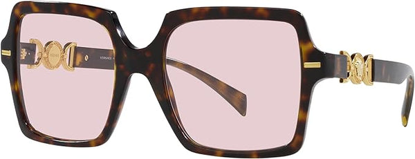 VERSACE WOMAN SUNGLASSES HAVANA FRAME, PHOTO PINK LENSES, 55