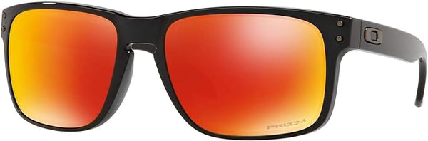 OAKLEY MEN'S HOLBROOK SQUARE SUNGLASSES, POLISHED BLACK/PRIZM RUBY POLARIZED, OO9102 55