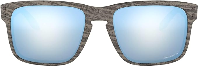 OAKLEY MEN'S HOLBROOK SQUARE SUNGLASSES, WOODGRAIN/PRIZM DEEP WATER POLARIZED, OO9102 55