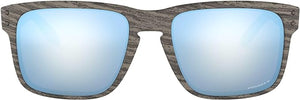 OAKLEY MEN'S HOLBROOK SQUARE SUNGLASSES, WOODGRAIN/PRIZM DEEP WATER POLARIZED, OO9102 55