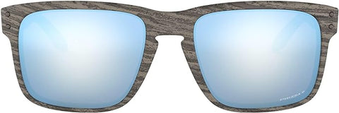 OAKLEY MEN'S HOLBROOK SQUARE SUNGLASSES, WOODGRAIN/PRIZM DEEP WATER POLARIZED, OO9102 55