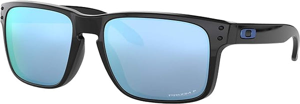 OAKLEY MEN'S HOLBROOK SQUARE SUNGLASSES, POLISHED BLACK/PRIZM DEEP WATER POLARIZED, OO9102 55