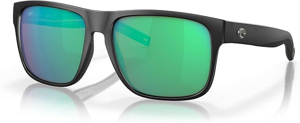 COSTA DEL MAR MAN SUNGLASSES MATTE BLACK FRAME - GREEN MIRROR LENSES, 59