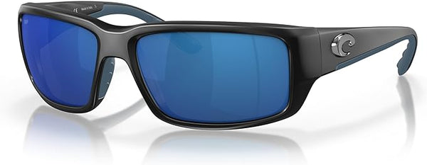 COSTA DEL MAR MAN SUNGLASSES MATTE BLACK FRAME - BLUE MIRROR LENSES, 59