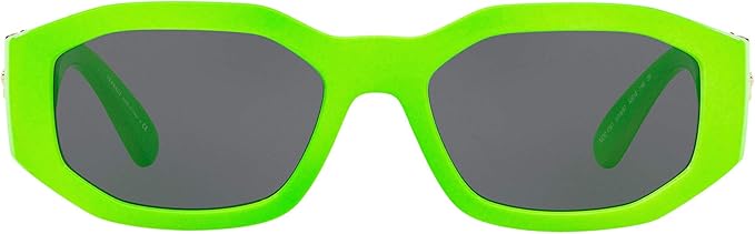 VERSACE MAN SUNGLASSES GREEN FLUO FRAME, DARK GREY LENSES, 53