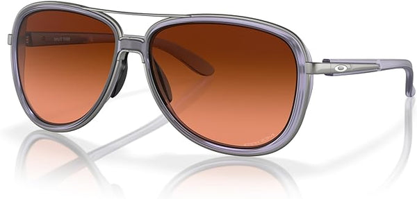 OAKLEY WOMEN'S SPLIT TIME AVIATOR SUNGLASSES, MATTE TRANSPARENT LILAC/PRIZM BROWN GRADIENT, OO4129 58