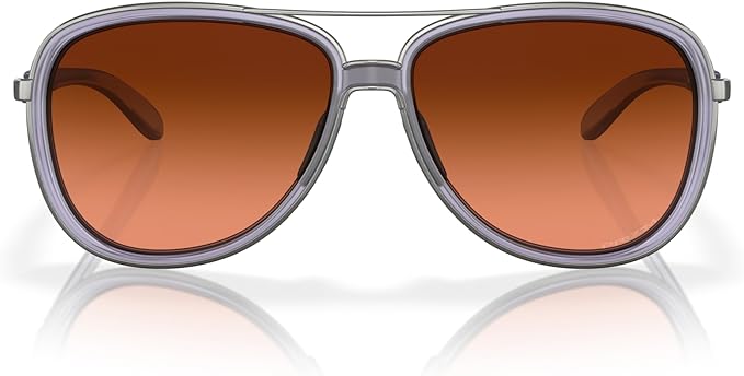 OAKLEY WOMEN'S SPLIT TIME AVIATOR SUNGLASSES, MATTE TRANSPARENT LILAC/PRIZM BROWN GRADIENT, OO4129 58