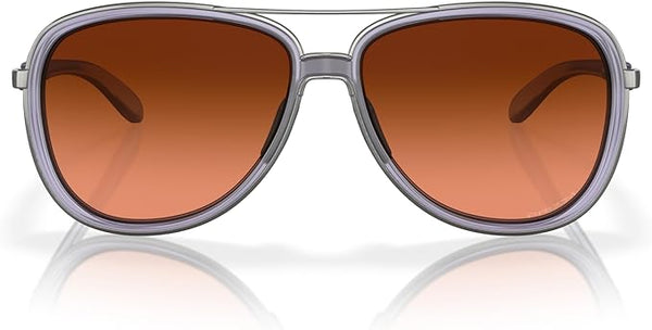 OAKLEY WOMEN'S SPLIT TIME AVIATOR SUNGLASSES, MATTE TRANSPARENT LILAC/PRIZM BROWN GRADIENT, OO4129 58