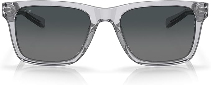 COSTA DEL MAR MAN SUNGLASSES SHINY LIGHT CRYSTAL GRAY FRAME, GRAY GRADIENT LENSES, 55