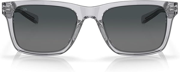 COSTA DEL MAR MAN SUNGLASSES SHINY LIGHT CRYSTAL GRAY FRAME, GRAY GRADIENT LENSES, 55