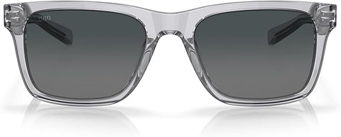 COSTA DEL MAR MAN SUNGLASSES SHINY LIGHT CRYSTAL GRAY FRAME, GRAY GRADIENT LENSES, 55