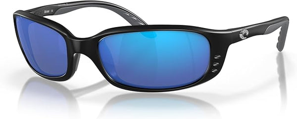 COSTA DEL MAR MAN SUNGLASSES MATTE BLACK/ BLUE MIRROR, 59