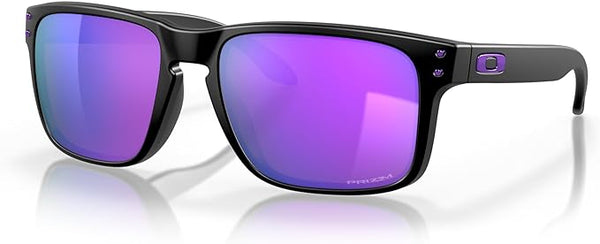 OAKLEY MEN'S HOLBROOK SQUARE SUNGLASSES, JULIAN WILSON MATTE BLACK/VIOLET IRIDIUM, OO9102 55