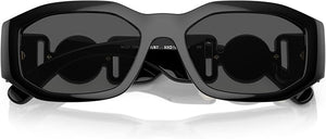 VERSACE MAN SUNGLASSES BLACK FRAME, DARK GREY LENSES, 53