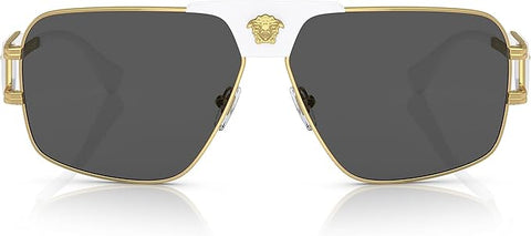 VERSACE MAN SUNGLASSES GOLD FRAME, DARK GREY LENSES, 63