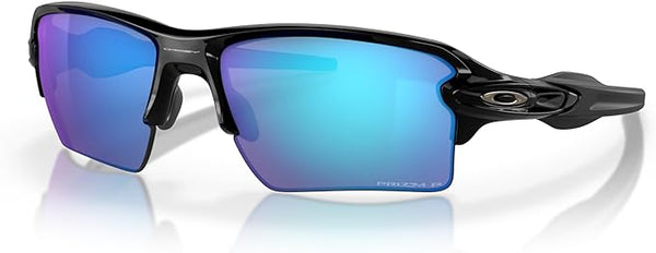 OAKLEY MEN'S FLAK 2.0 XL RECTANGULAR SUNGLASSES, POLISHED BLACK/PRIZM SAPPHIRE IRIDIUM POLARIZED, OO9188 59