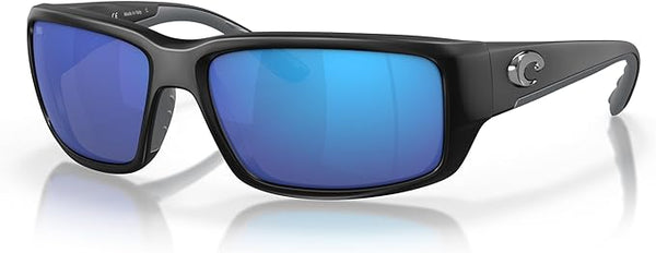 COSTA DEL MAR MAN SUNGLASSES MATTE BLACK FRAME, BLUE MIRROR LENSES 59