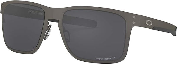 OAKLEY MEN'S HOLBROOK METAL SQUARE SUNGLASSES, MATTE GUNMETAL/PRIZM BLACK POLARIZED, OO4123 55