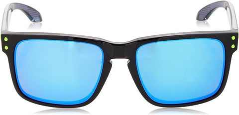 OAKLEY MEN'S  HOLBROOK LOW BRIDGE FIT RECTANGULAR SUNGLASSES, HI RES POLISHED BLACK/PRIZM SAPPHIRE, OO9244 56