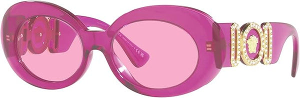 VERSACE WOMAN SUNGLASSES TRANSPARENT FUXIA FRAME, FUCHSIA LENSES, 54