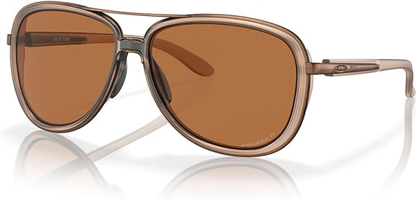 OAKLEY WOMEN'S SPLIT TIME AVIATOR SUNGLASSES, MATTE SEPIA/PRIZM BRONZE POLARIZED, OO4129 58