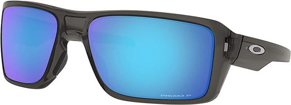 OAKLEY MEN'S DOUBLE EDGE RECTANGULAR SUNGLASSES, GREY SMOKE/PRIZM SAPPHIRE IRIDIUM POLARIZED, OO9380 66