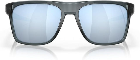 OAKLEY MEN'S LEFFINGWELL RECTANGULAR SUNGLASSES, CRYSTAL BLACK/PRIZM DEEP WATER POLARIZED, OO9100 57