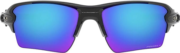 OAKLEY MEN'S FLAK 2.0 XL RECTANGULAR SUNGLASSES, POLISHED BLACK/PRIZM SAPPHIRE IRIDIUM POLARIZED, OO9188 59