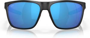 COSTA DEL MAR MEN'S FERG XL SUNGLASSES, MATTE BLACK/BLUE MIRROR,62