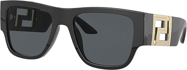 VERSACE MAN SUNGLASSES BLACK FRAME, DARK GREY LENSES, 57