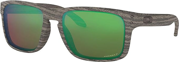 OAKLEY MEN'S HOLBROOK SQUARE SUNGLASSES, WOODGRAIN/PRIZM SHALLOW WATER POLARIZED, OO9102 55