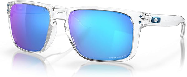 OAKLEY MEN'S HOLBROOK XL SQUARE SUNGLASSES, POLISHED CLEAR/PRIZM SAPPHIRE IRIDIUM POLARIZED, OO9417 59