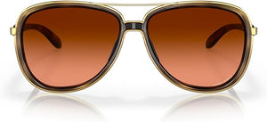 OAKLEY WOMEN'S SPLIT TIME AVIATOR SUNGLASSES, BROWN TORTOISE/PRIZM BROWN GRADIENT, OO4129 58